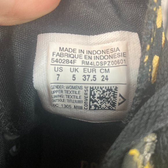 Converse All Star Chuck Taylor Yellow Cheetah Print High Top Womens Shoes - Picture 5 of 8